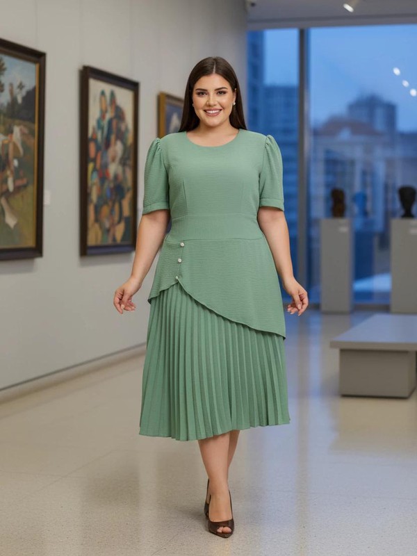 Vestido Plissado Giovanna
