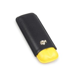 Porta 2 Charutos em Couro Cohiba com Brasão - Amarelo