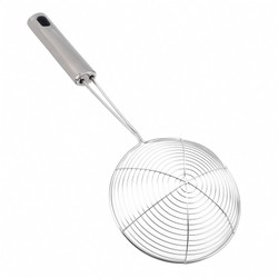 Skimmer oval de aço inoxidável, filtro de malha, pote de óleo, filtro de alimentos, panelas, filtro frito, filtro de cozinha, ferramenta de cozimento
