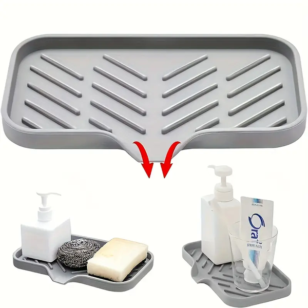Tapete De Torneira De Silicone Para Pia De Cozinha Almofada De Dreno De Esponja Sink SplashDrying Bandeja de armazenamento de bancada Saboneteira