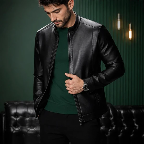 [LEVE 2 PAGUE 1] Jaqueta Masculina Vossler em Couro Legítimo Premium +BRINDES: Relógio, Cinto e Carteira