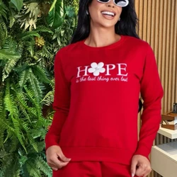 BLUSA MOLETOM HOPE FLOR -VERMELHA