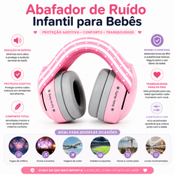 Abafador de Ruído Infantil para Bebes (Rosa)