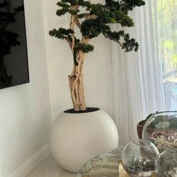 Bonsai em Vaso Globo Bege Acetinado de 75 cm
