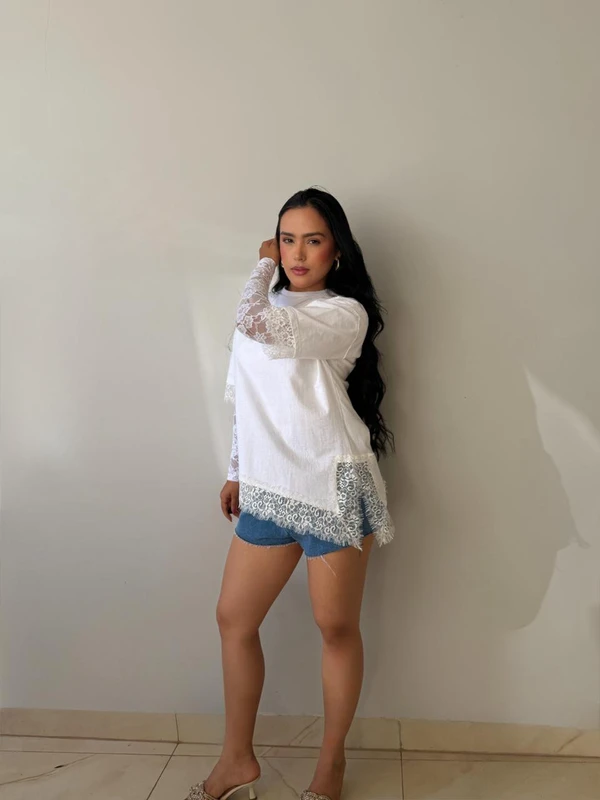 BLUSA ALINE ALGODÃO RENDA