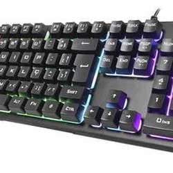 Teclado Gamer HP K500F USB RGB Preto
