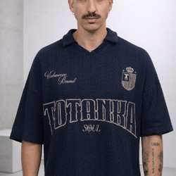 T-shirt Polo inside out navy blue