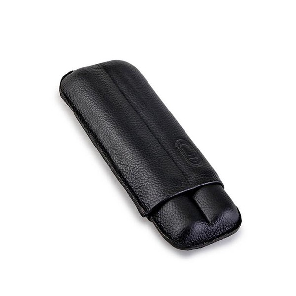 Porta 2 Charutos em Couro Crawdaut Long - Preto