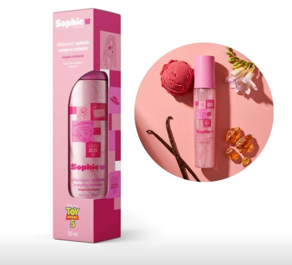 Sophie Shimmer Splash corpo e cabelo  chapéu cintilante