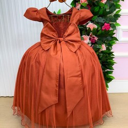 Vestido Glamour - Terracota Brilhoso