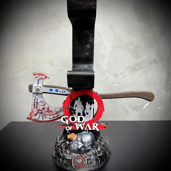 Suporte Premium Duplo Para Controle Ps5/ Ps4 e Xbox God of War de luxo pintado a mão + CHAVEIRO DE BRINDE Pronta Entrega