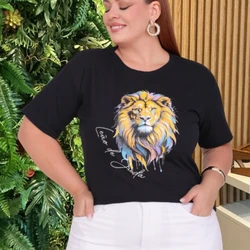TSHIRT NO ALGODÃO LEÃO DE JUDÁ - PRETA