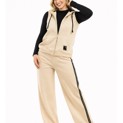 Conjunto Moletom Peluciado Player Bege