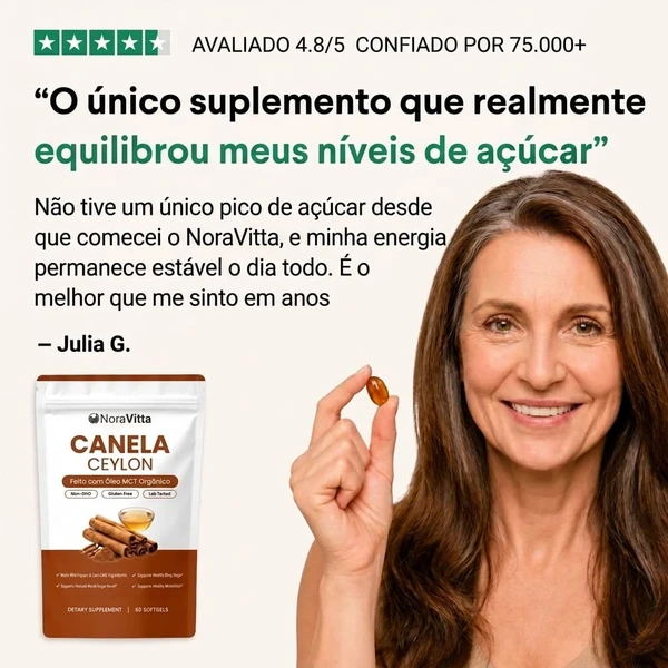 NoraVitta – Canela do Ceilão 7.200mg com Óleo MCT