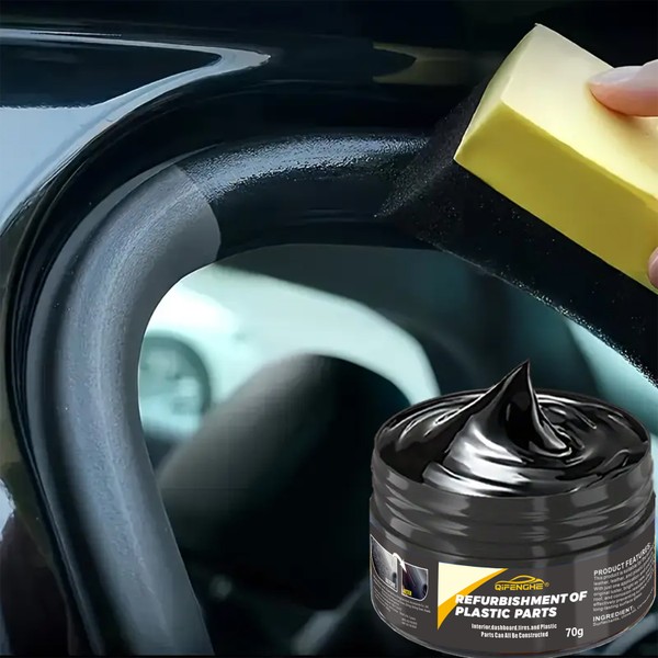 agente de reparo de plástico automotivo-cera de polimento de plástico interno e externo, creme antienvelhecimento para reparo de arranhões, adequado para pneus
