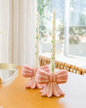 Vela Cônica Branca Floral Pintada - 26cm