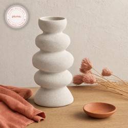 Vaso Decorativo Ondulado em Cerâmica Branco 20cm