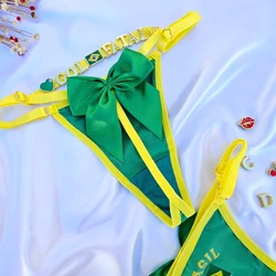 Calcinha Brasil Laço Personalizável 