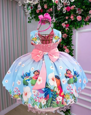 Vestido Temático Lilo & Stitch Floral