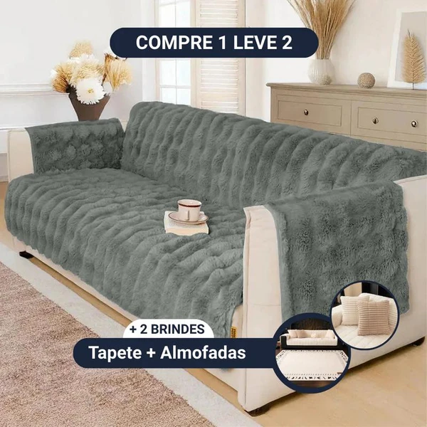 [COMPRE 1 LEVE 2] Capa de Sofá SoftGuard [BRINDES] Kit almofadas + Tapete