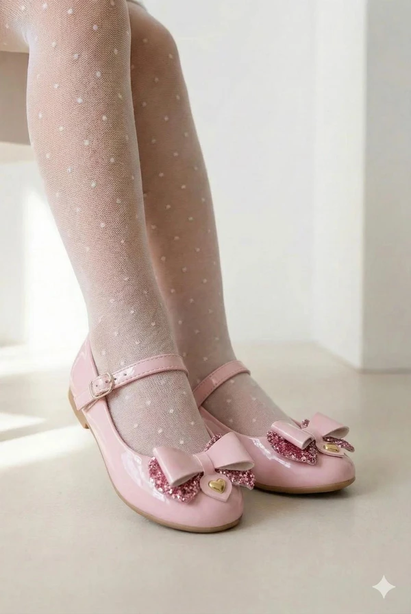 Sapatilha Doce Pé - Rosa Claro Laço com Glitter