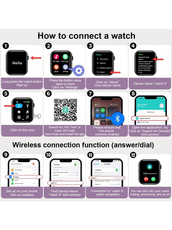 Relógio Inteligente de Silicone Unissex, com Suporte para Chamadas de Telefone, Podômetro, Contagem de Calorias, Alarme, Lembretes de Chamada/Mensagem, Tela Sensível ao Toque Full 2,01, Compatível com Android e iOS, Presente d