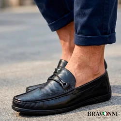 [COMPRE 1 LEVE 2] Mocassins Casuais em Couro Bovino Estilo Britânico