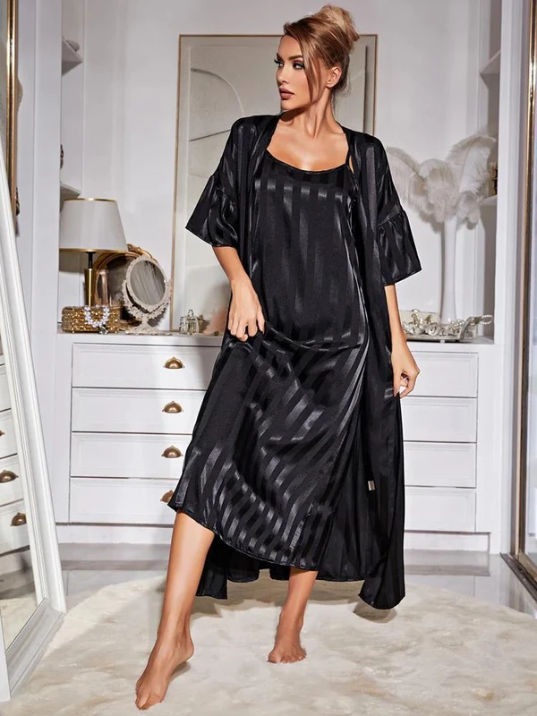 Conjunto Robe e Camisola Luxury Seda
