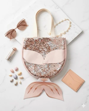 BOLSA PEIXE VIVA FLOR COM ALÇA NAS COSTAS DOURADO 1300 
