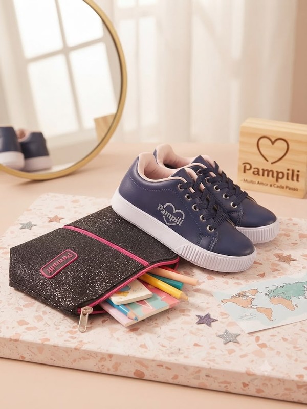 TENIS PAMPILI LUNA MARINHO/ROSA IOGURTE SINT 435227 