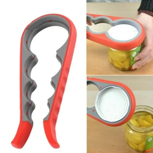 Abridor de Tampas Multifuncional em Silicone para Potes e Garrafas