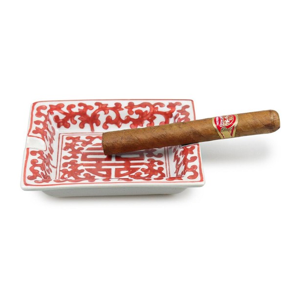Cinzeiro de Porcelana para 2 Charutos Moulin - Vermelho