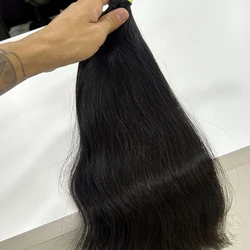 Cabelo Brasileiro Castanho 50 cm Liso (Leves Ondulações) - 100gr