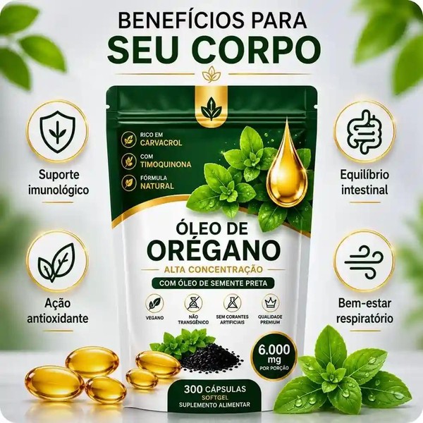 Óleo de Orégano Premium - Proteção natural todos os dias - 2 unidades