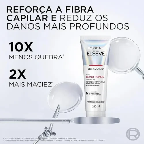 L'Oréal Elseve Bond Repair Shampoo Reparação Capilar Frizz 250ml