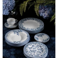 Aparelho De Jantar 20 Peças Tramontina Azzura Em Porcelana Decorada 2 Cor Branco