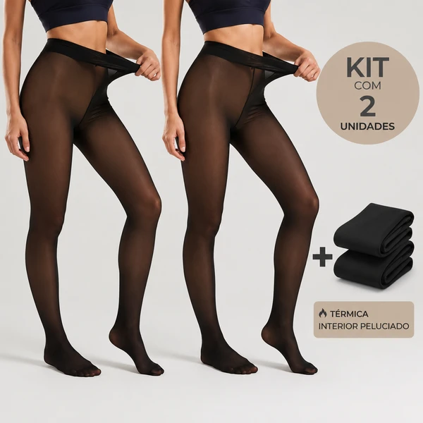 Kit 2 Meias-Calça Térmicas Peluciadas