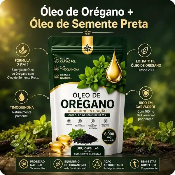 Óleo de Orégano Premium - Proteção natural todos os dias - 2 unidades