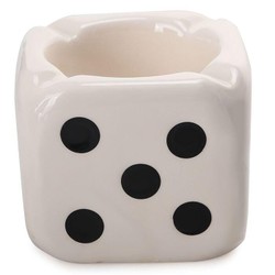 Cinzeiro para Cigarro de Cerâmica - Dado Branco Mod.2