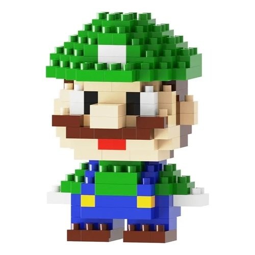 Mini Blocos de Montar Luigi Pixelado Colecionável - 164 Peça