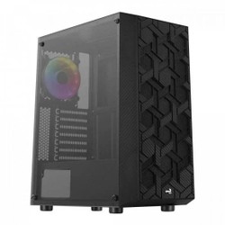 Gabinete Gamer Aerocool HIVE RGB MID Tower ATX Vidro Preto - HIVE-G-BK-V3