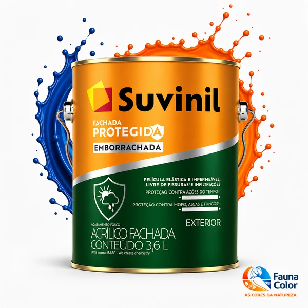 Tinta Acrílica Suvinil Fachada Protegida 3,6L Fosco Antimofo Exterior