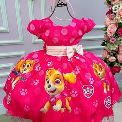 Vestido Temático - Skye - Patrulha Canina Pink 