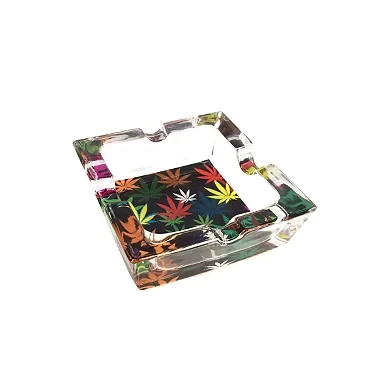 Cinzeiro de Vidro para Cigarro Quadrado Pequeno - Hemp 02