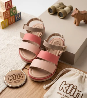 SANDALIA INFANTIL LOLA GOIABA/ROSA KLIN 420004 