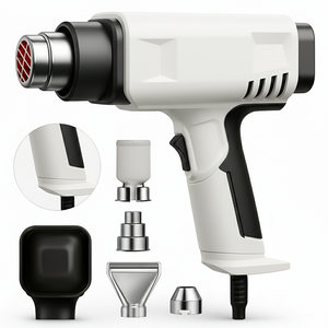Pistola De Ar Quente Com Display Digital 127V Amarelo
