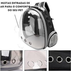 Mochila Pet Para Transporte De Cães E Gatos Visão Panorâmica