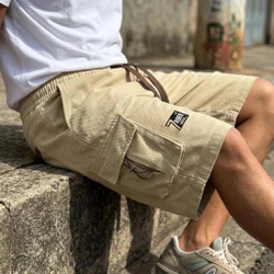 [Leve 4, Pague 2] Bermuda Zader Masculina em Algodão Twill, Poliéster e Elastano de Modelagem Ampla com Bolsos Cargo Utilitários 