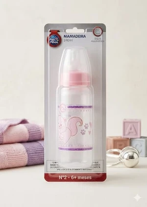 MAMADEIRA DE 240 ML COM BICO ASSIMETRICO