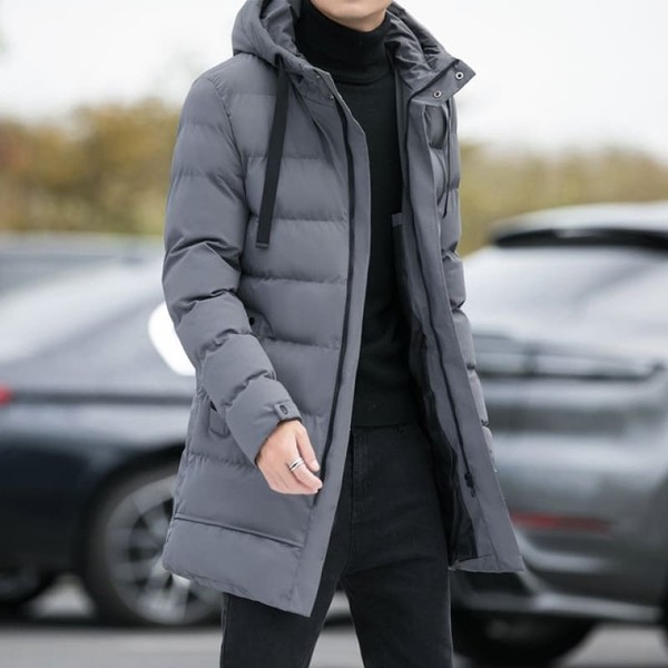 Jaqueta Puffer Masculina Alongada Celesto